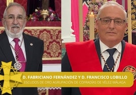 Fabriciano Fernández y Francisco Lobillo, en una imagen facilitada por la Agrupación de Cofradías de Vélez-Málaga.