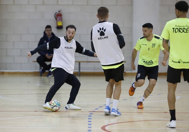 Cobarro y Burrito, durante el entrenamiento.