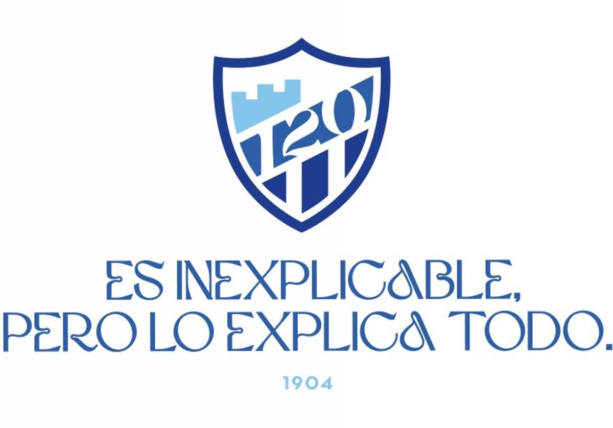 Nuevo logo y eslogan de la campaña del Málaga para celebrar el 120 aniversario del primer partido de fútbol en la ciudad.