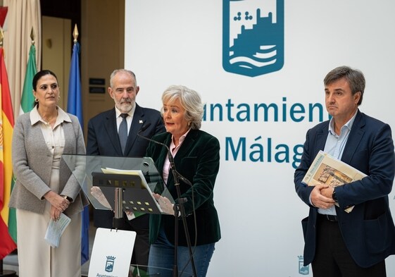 Trinidad Hernández, José Carlos Garín, Teresa Porras y Avelino Barrionuevo, esta mañana.