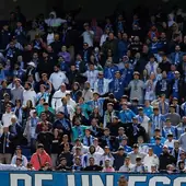 Los malaguistas en La Rosaleda.