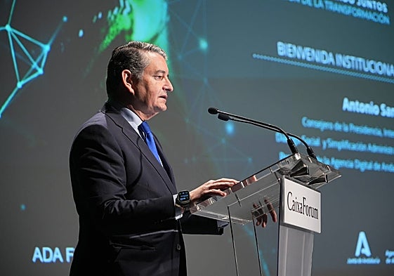Antonio Sanz, durante la presentación del balance de la Agencia Digital Andaluza.