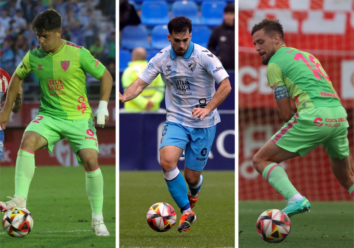 Los futbolistas del Málaga Ramón, Genaro y Dani Lorenzo.