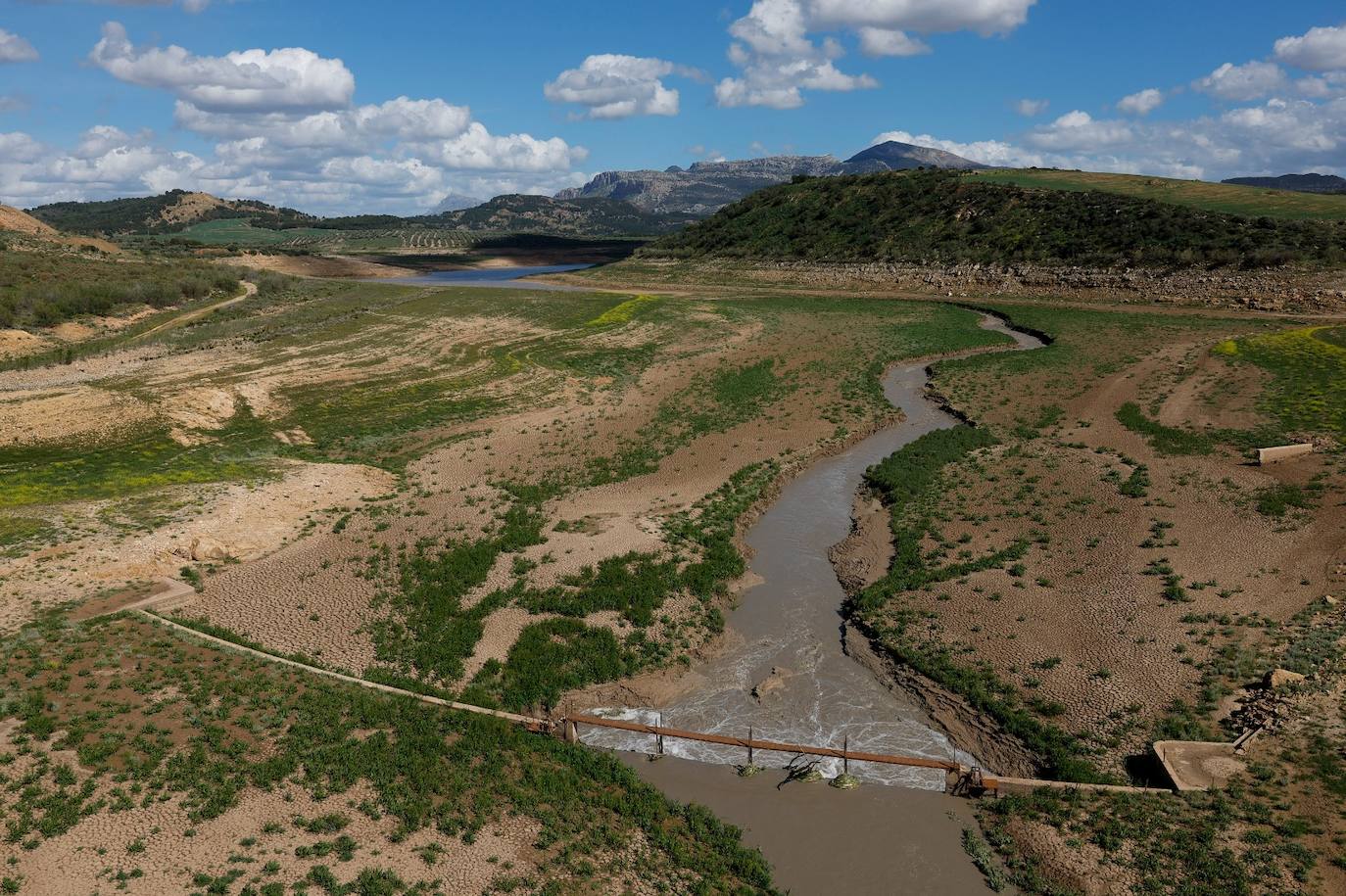 Cola del embalse del Guadalteba, este lunes.