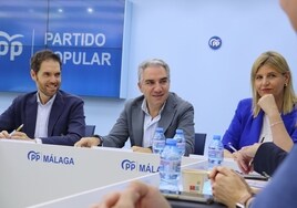 Sergio Zayas, Elías Bendodo e Inmaculada Hernández, este viernes en Málaga.