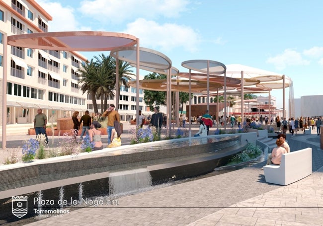 Recreación virtual de la Plaza de La Nogalera.