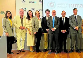 Representantes de la UMA durante la presentación de la novena Feria del empleo