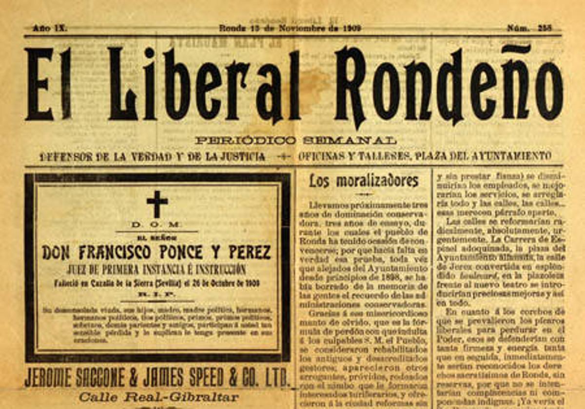 Un repaso histórico por la prensa escrita de Ronda por el Día del Libro