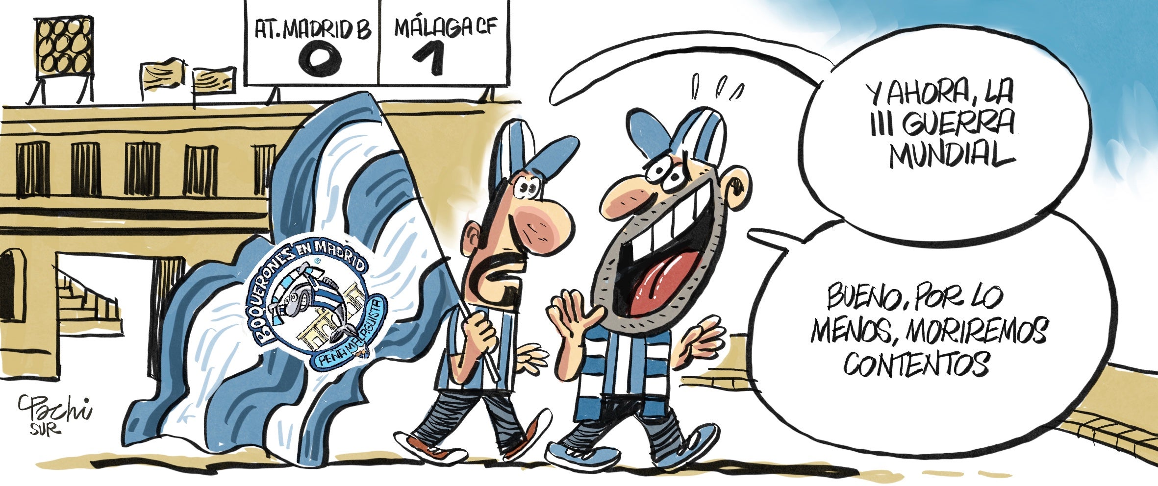 Las viñetas de Pachi sobre la actualidad del Málaga, Unicaja y el deporte