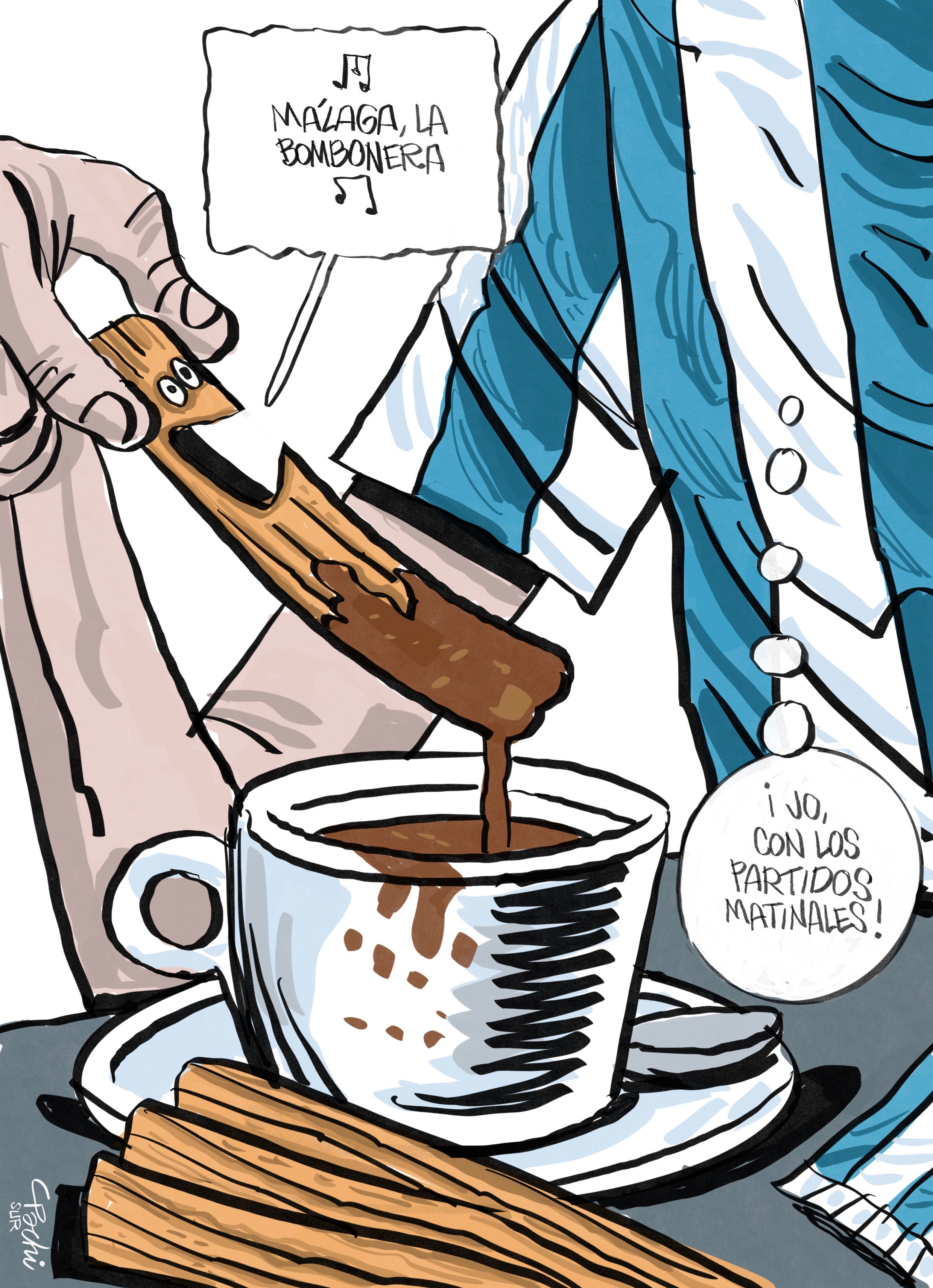 Las viñetas de Pachi sobre la actualidad del Málaga, Unicaja y el deporte