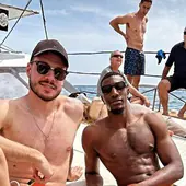 Barreiro y Sima, en el barco.