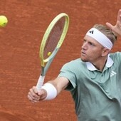 Una volea de revés de Davidovich este jueves en su duelo ante Lajovic.