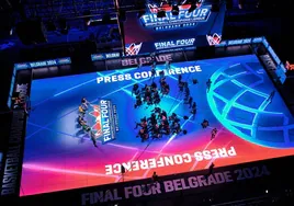 Imagen de la pista del Belgrado Arena durante la presentación del torneo.