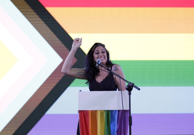 María Peláe durante el pregón del Pride de Torremolinos 2022.