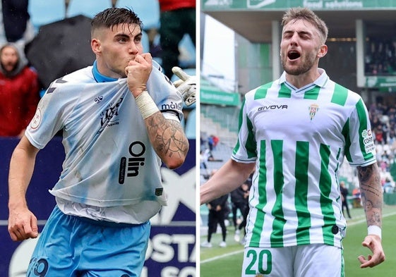 A la izquierda, Roberto, del Málaga; a la derecha, Antonio Casas, del Córdoba.