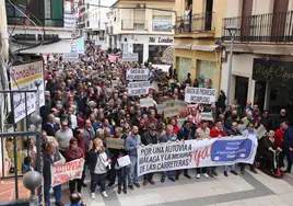 La manifestación, en abril de 2018, discurrió por el centro de la ciudad del Tajo.