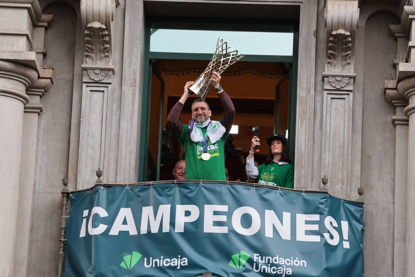 El Unicaja celebra el título de la Champions League en Málaga