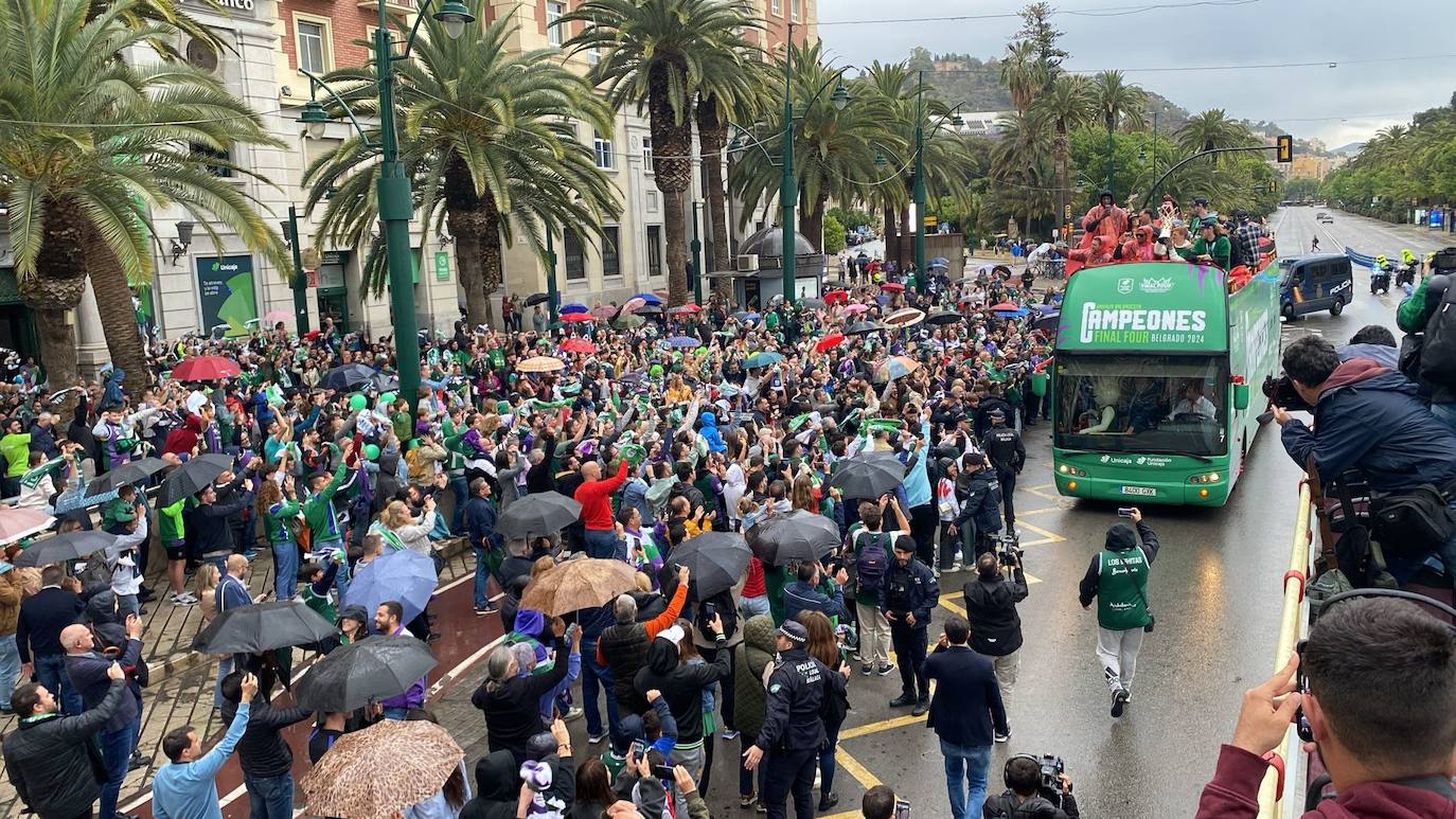 El Unicaja celebra el título de la Champions League en Málaga