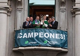 El Unicaja celebra el título de la Champions League en Málaga
