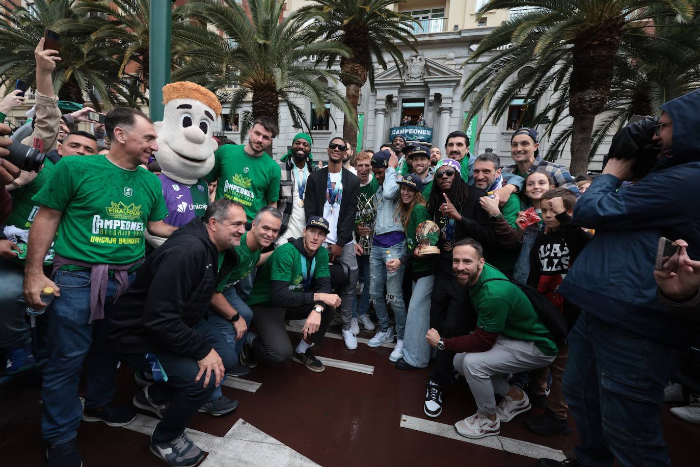 El Unicaja celebra el título de la Champions League en Málaga