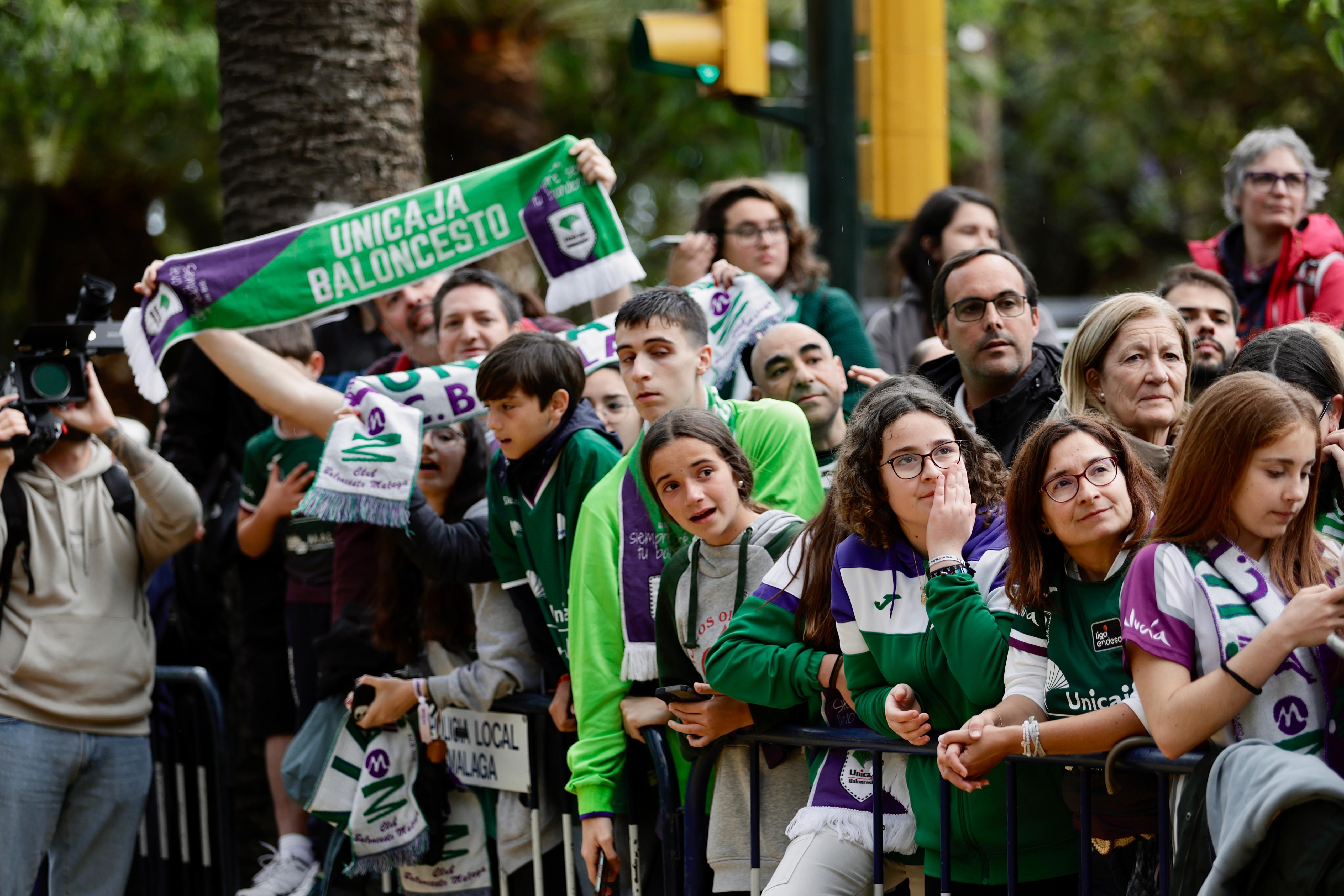 El Unicaja celebra el título de la Champions League en Málaga