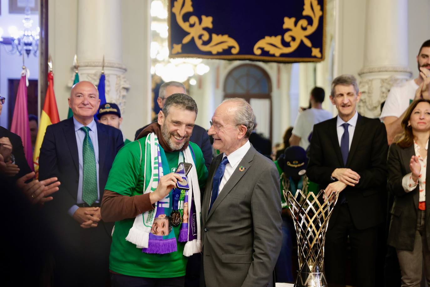 El Unicaja celebra el título de la Champions League en Málaga