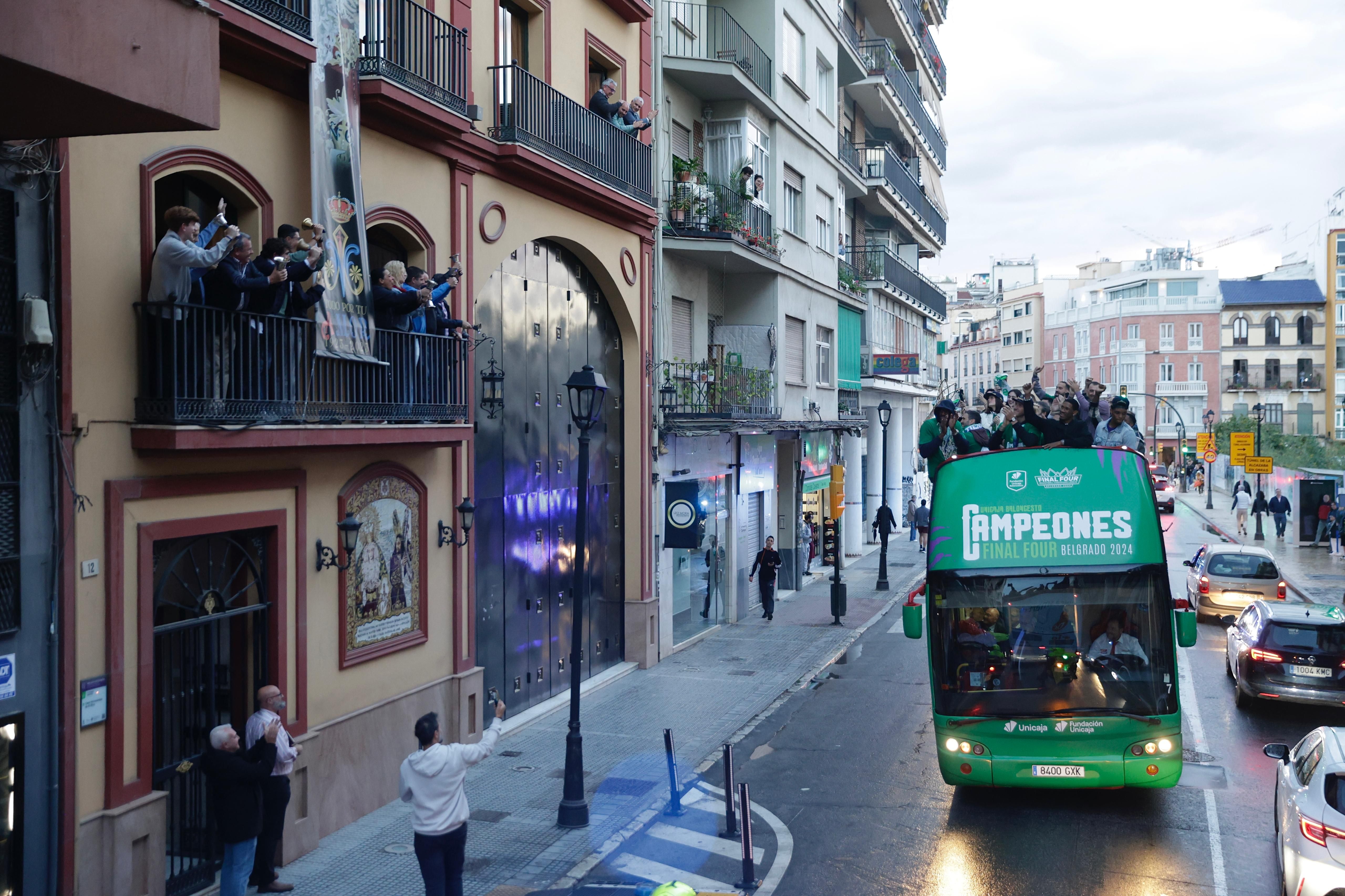 El Unicaja celebra el título de la Champions League en Málaga