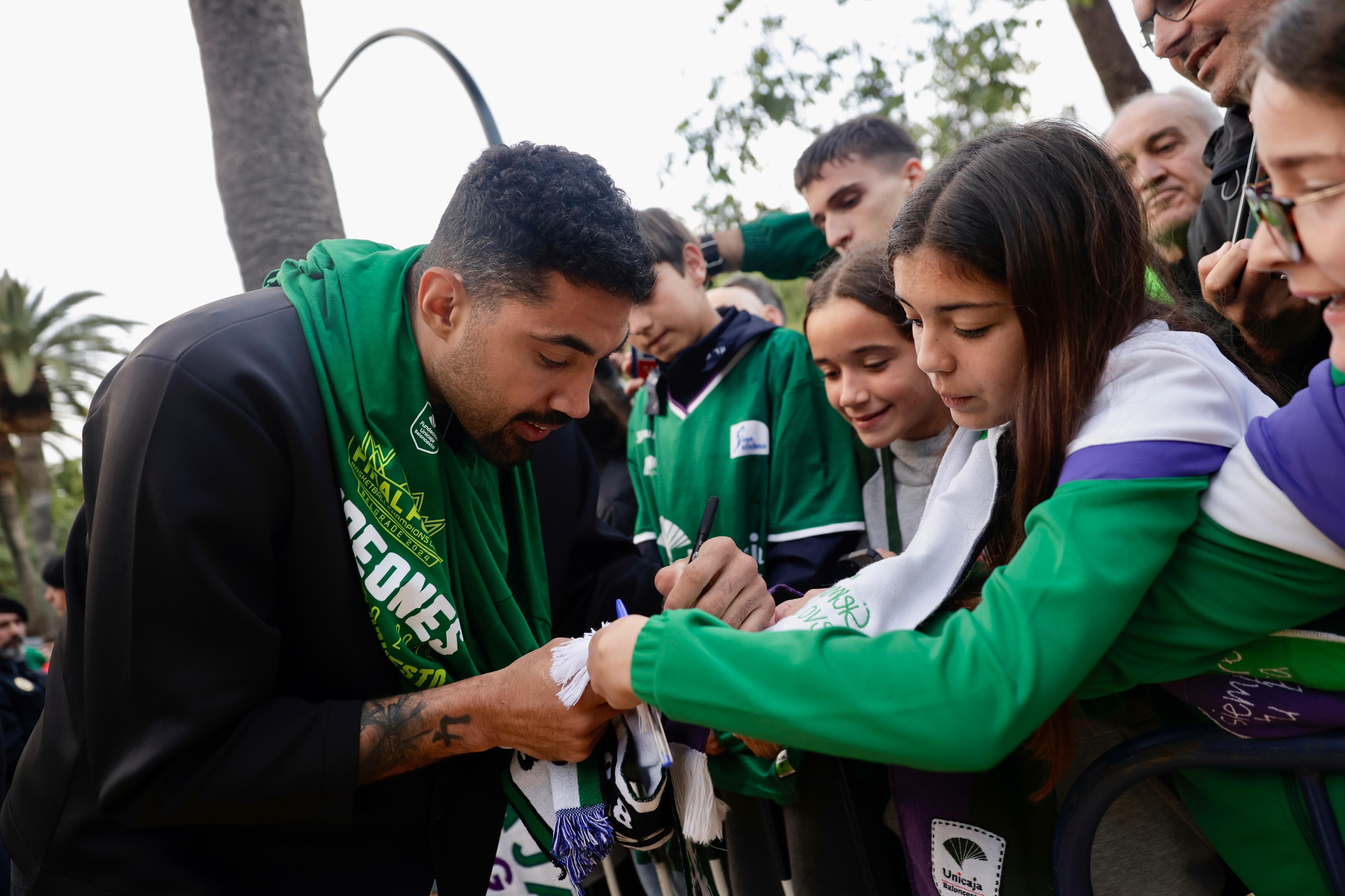 El Unicaja celebra el título de la Champions League en Málaga