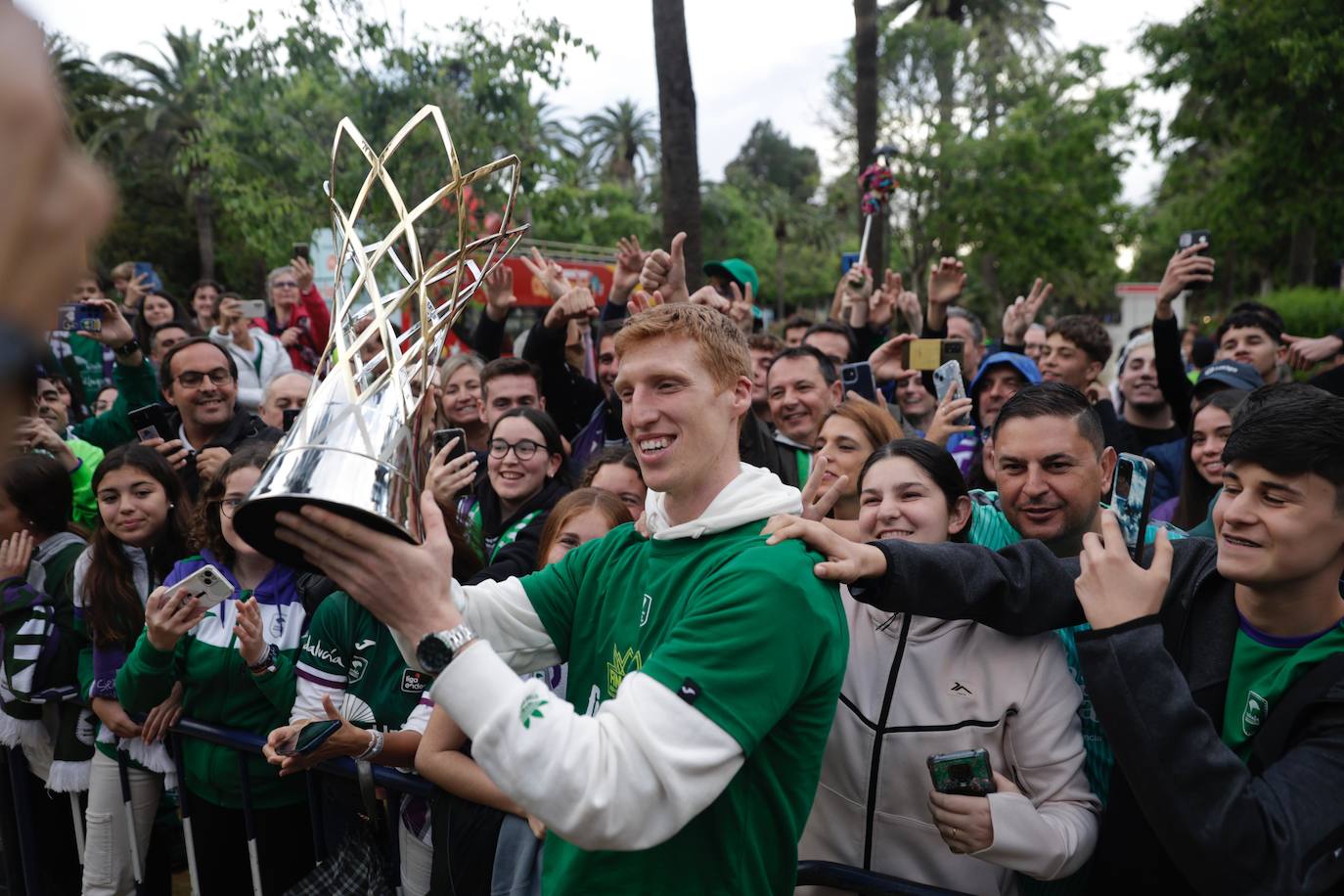 El Unicaja celebra el título de la Champions League en Málaga