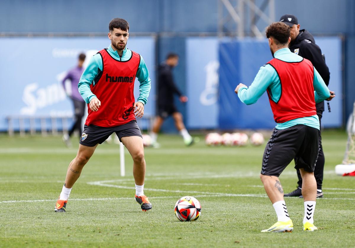 Ramón, en un ejercicio del entrenamiento de este miércoles.