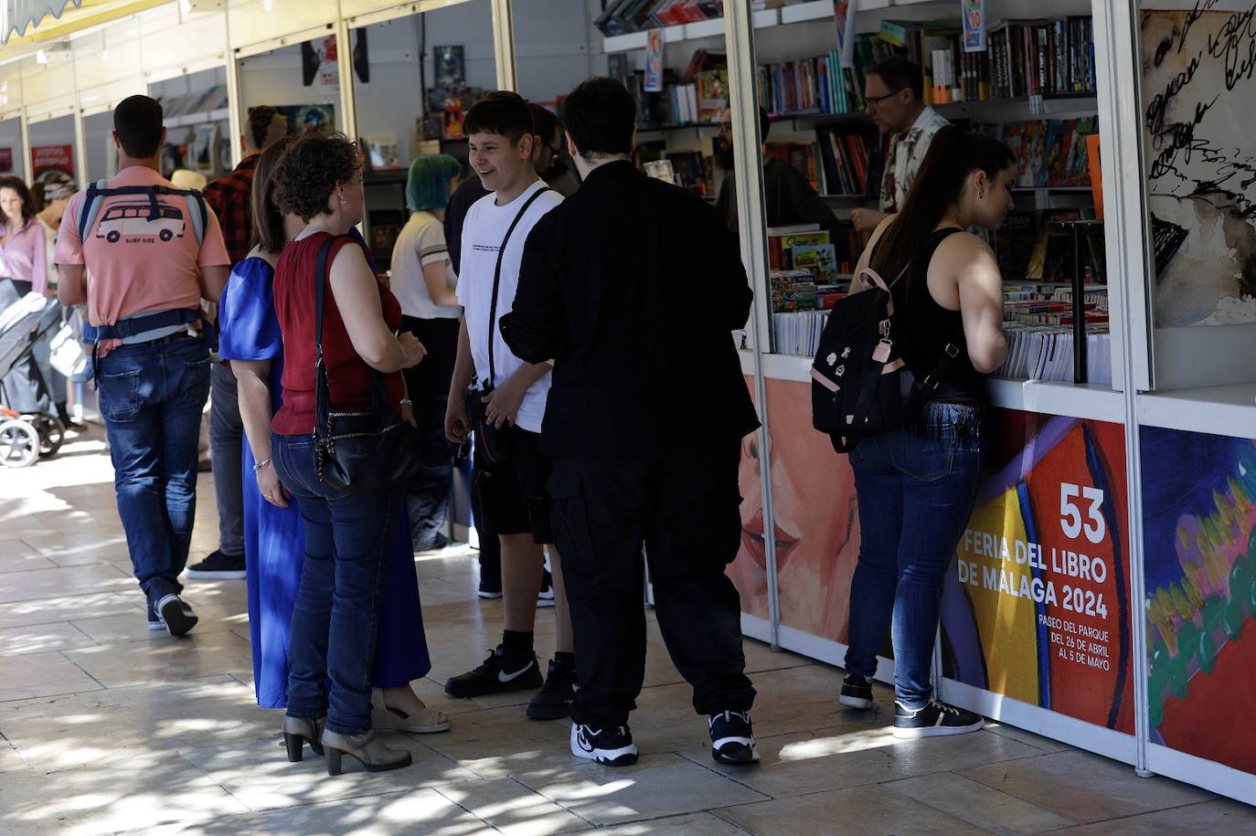 Jornada del sábado en la Feria del Libro de Málaga en el parque