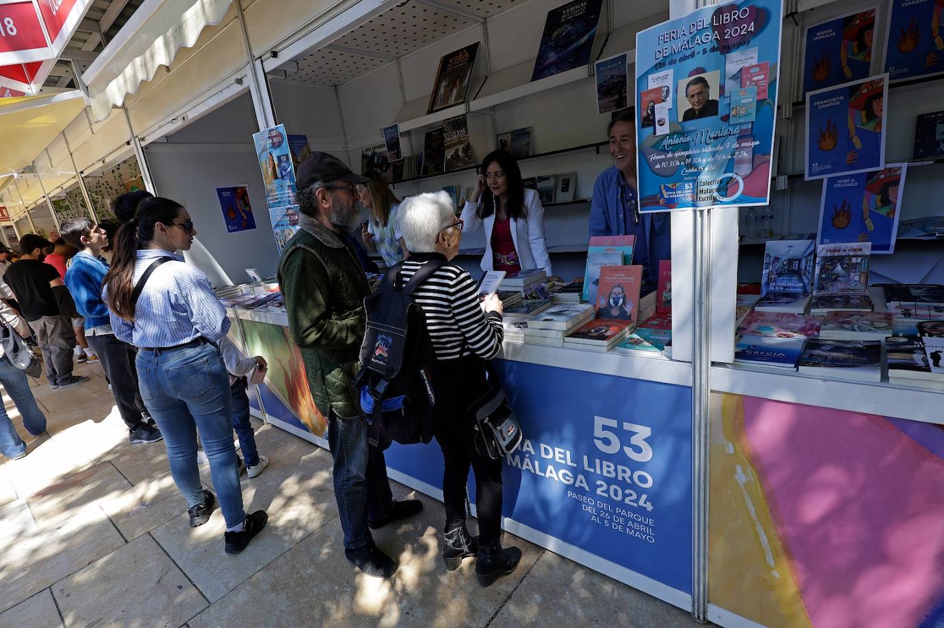 Jornada del sábado en la Feria del Libro de Málaga en el parque