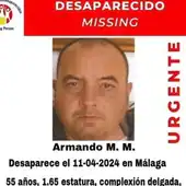 Piden ayuda para localizar a un vecino de Málaga desaparecido desde el 11 de abril