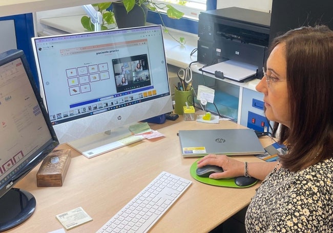 Guadalupe Dávila durante la explicación del proyecto.