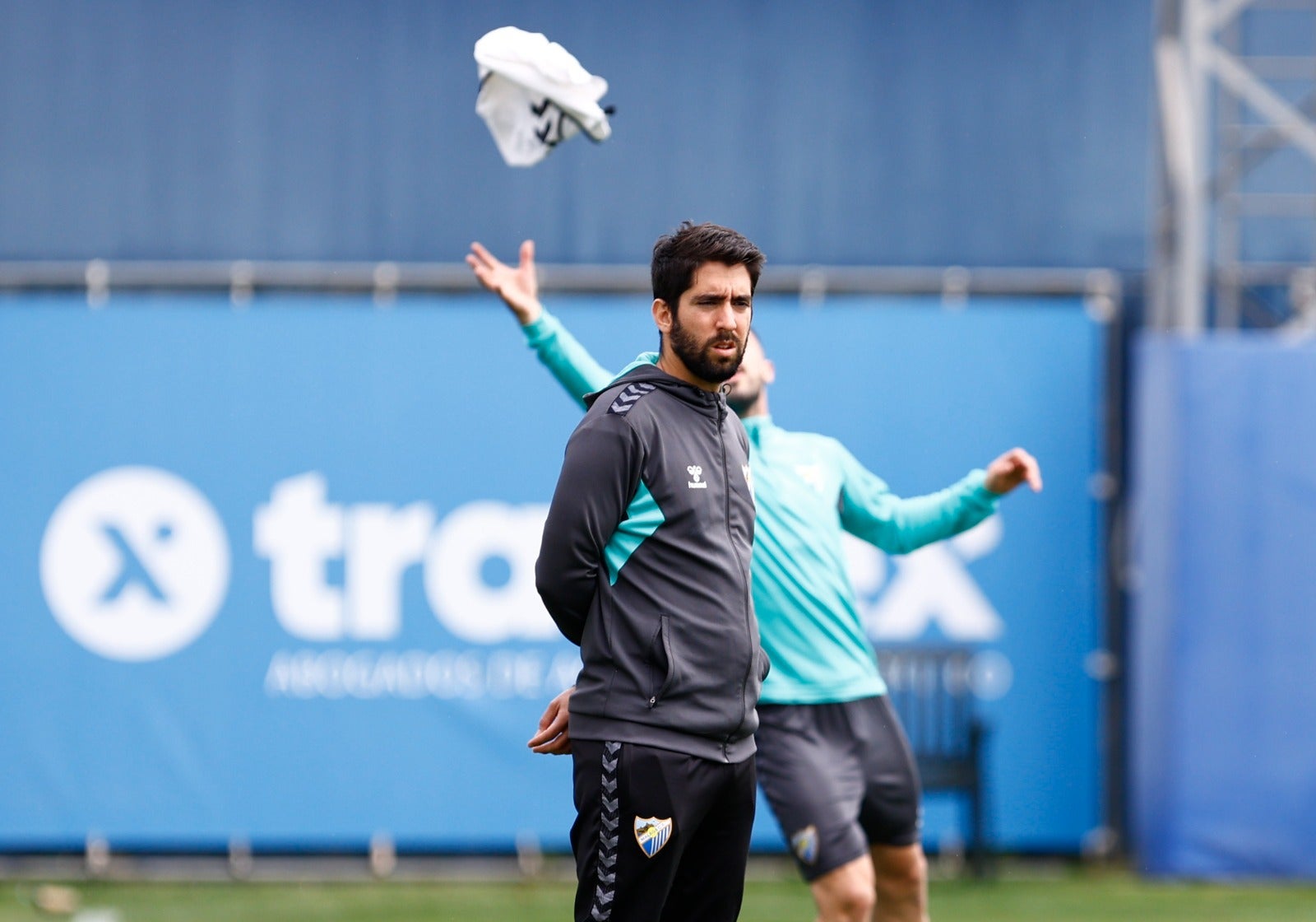 Pablo Campos, en un entrenamiento reciente del Málaga.