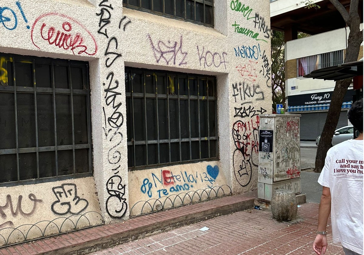 Vista de pintadas en callejones.