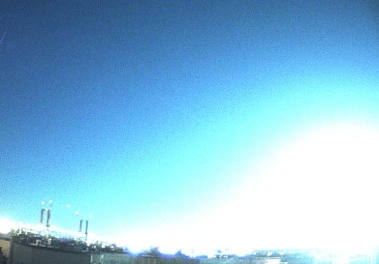 Imagen de la bola de fuego que ha cruzado esta madrugada España y Portugal