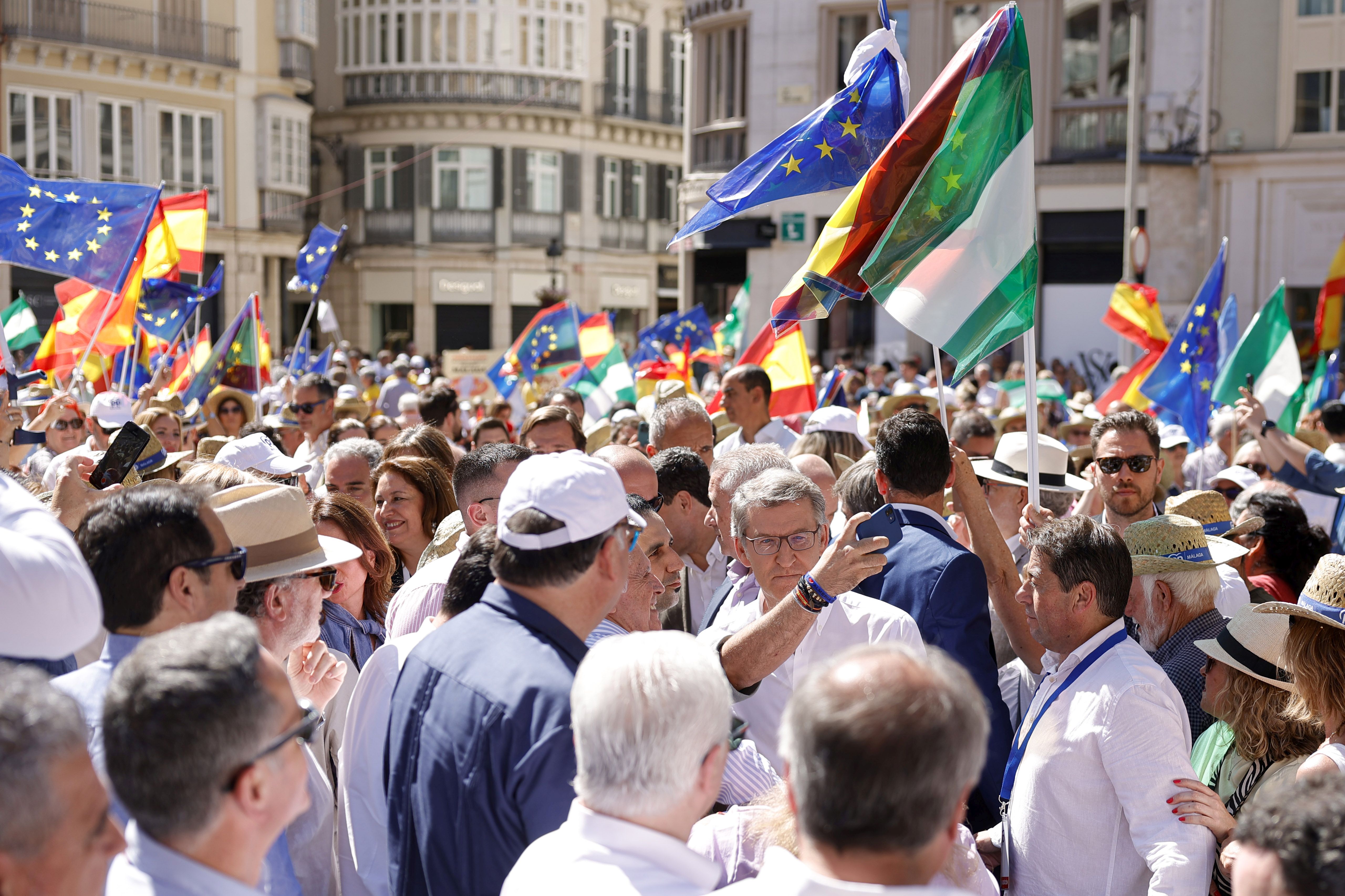 El acto de Alberto Núñez Feijóo en Málaga, en imágenes