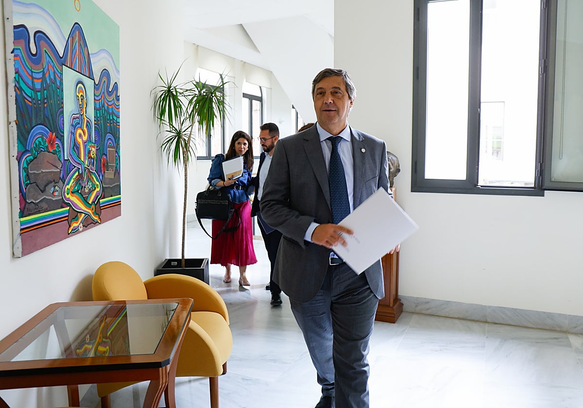 El rector, Teo López, en un reciente acto en el Rectorado de la UMA.