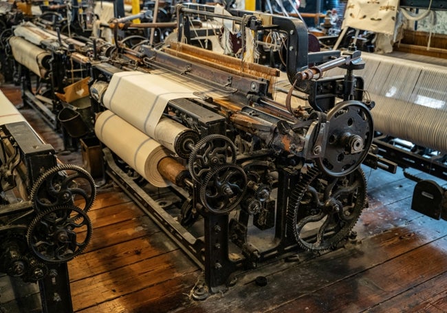 Máquinas textiles, en el Museo de Lodz.