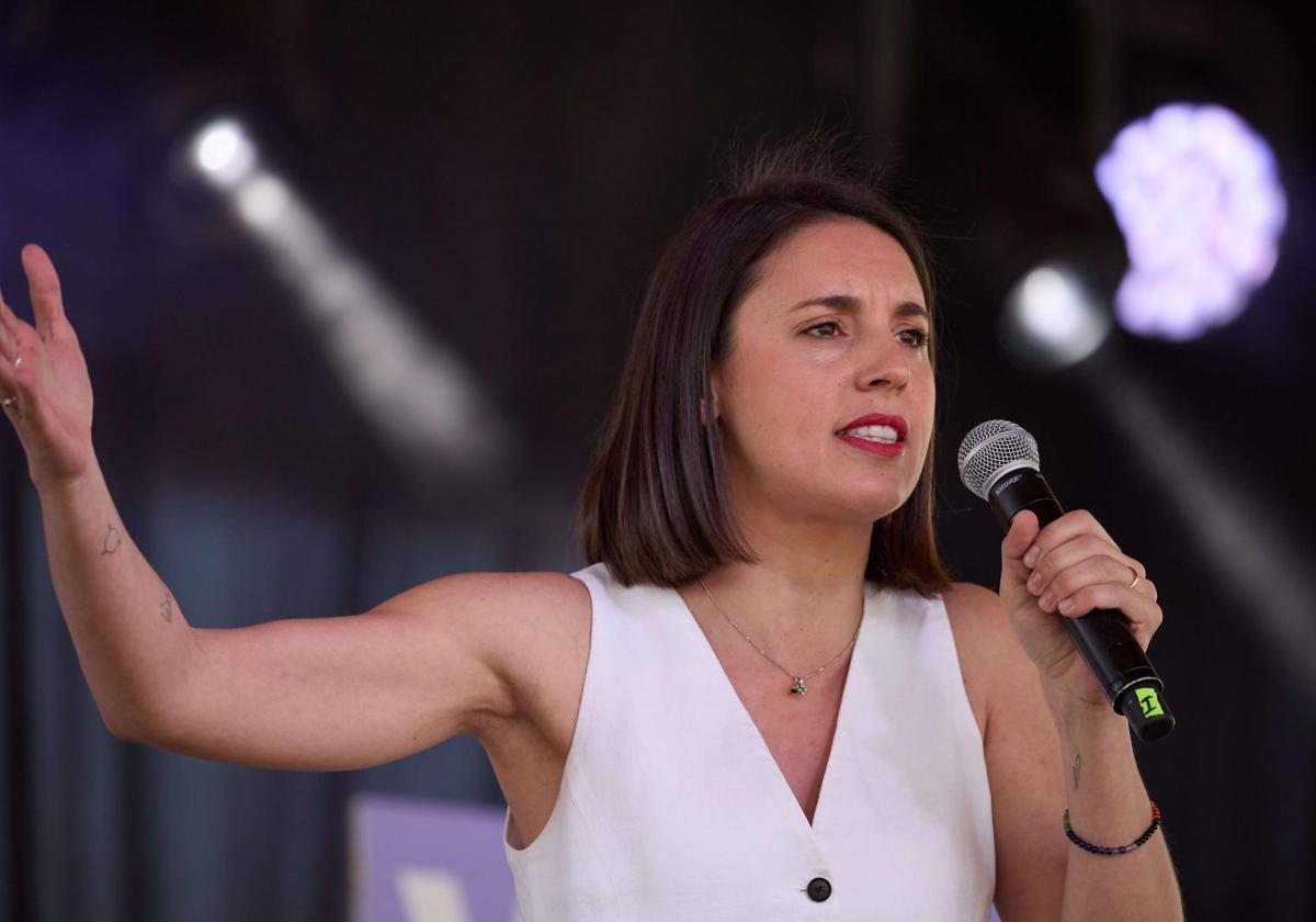 Irene Montero, en un acto celebrado hoy en Madrid.