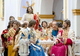 El grupo escultórico de la Cena ya se muestra en el trono del Nazareno de la Salutación