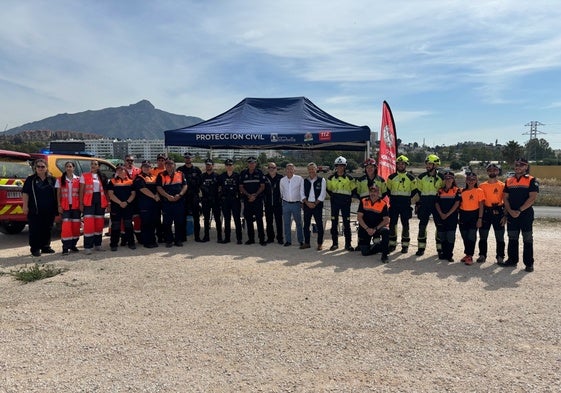 Imagen del equipo del un simulacro de incendio forestal.