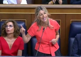 Yolanda Díaz, durante su intervención este miércoles en el Congreso.