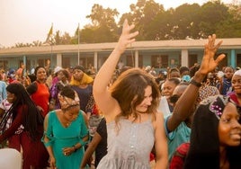 La malagueña Eva Martín, en una de las actividades durante su voluntariado en Nigeria.