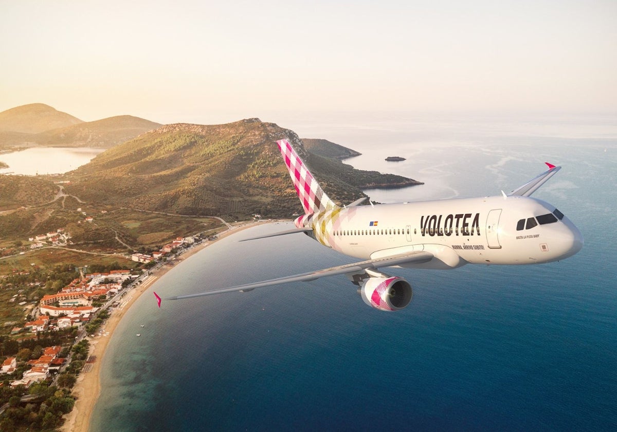 Uno de los aviones de Volotea, en pleno vuelo.