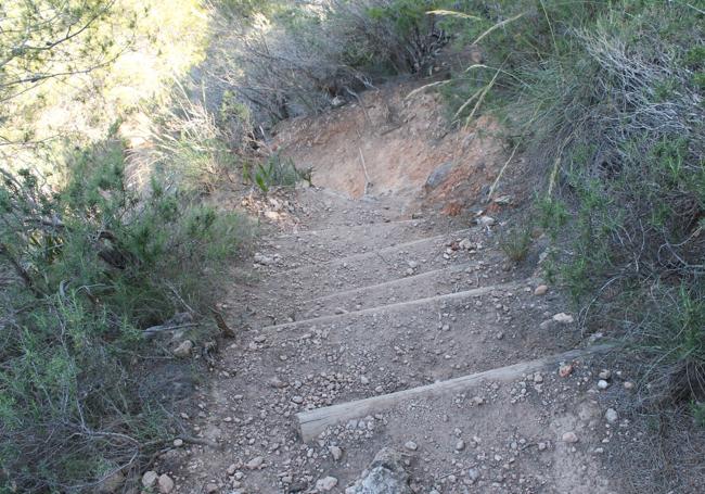 Camino por el que hay que descender para regresar.