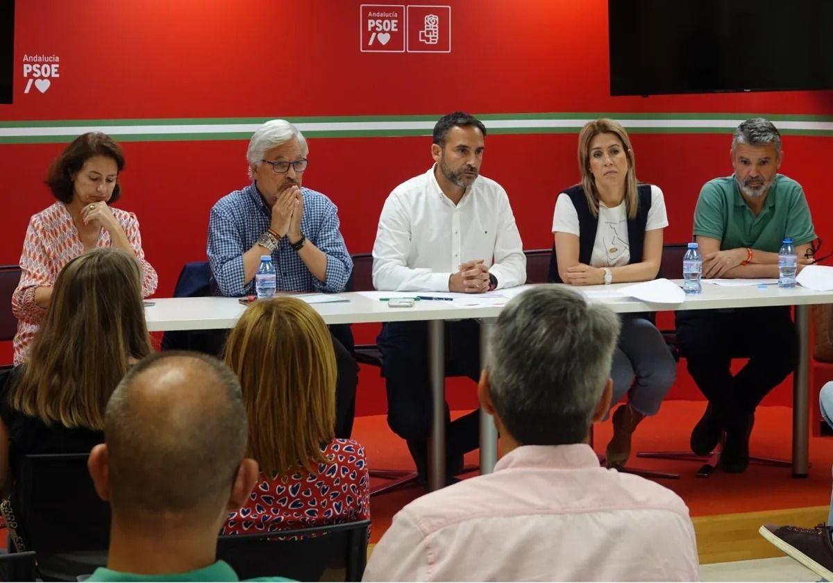 Dani Pérez, en una reunión de la ejecutiva del partido