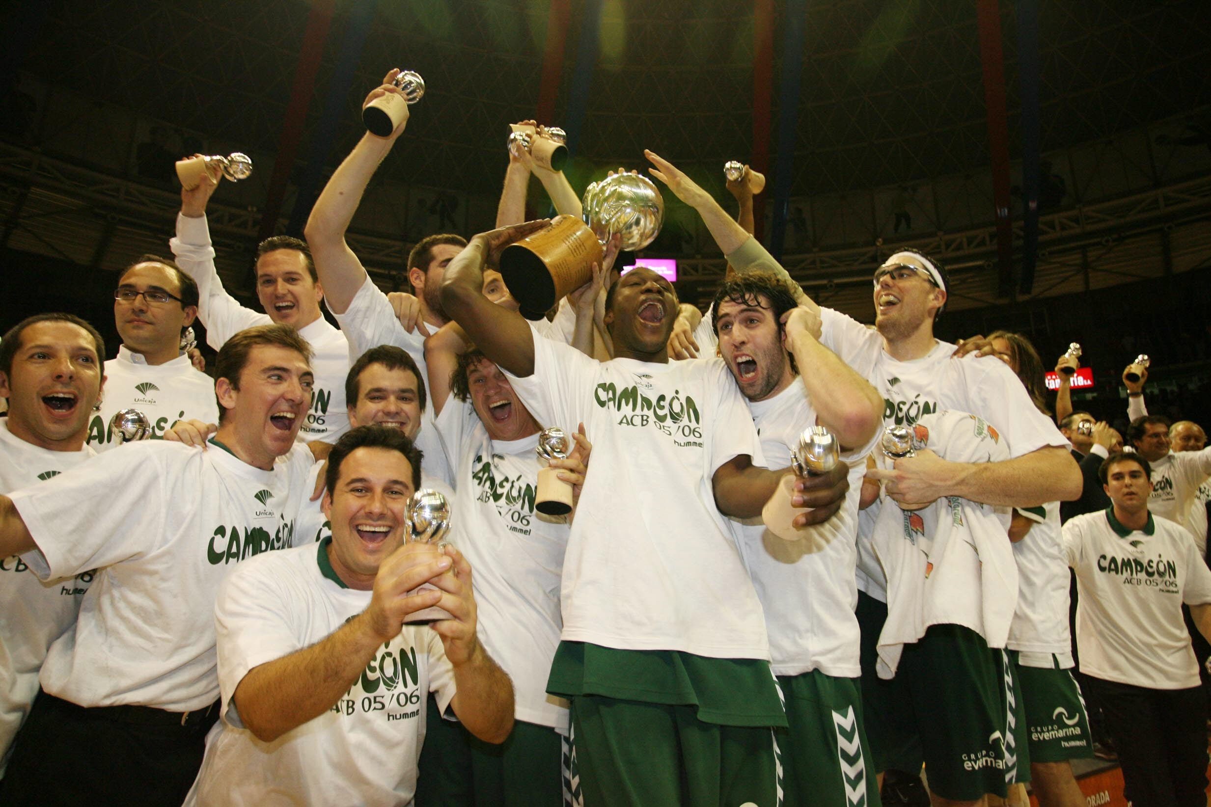 La celebración del título de Liga del Unicaja