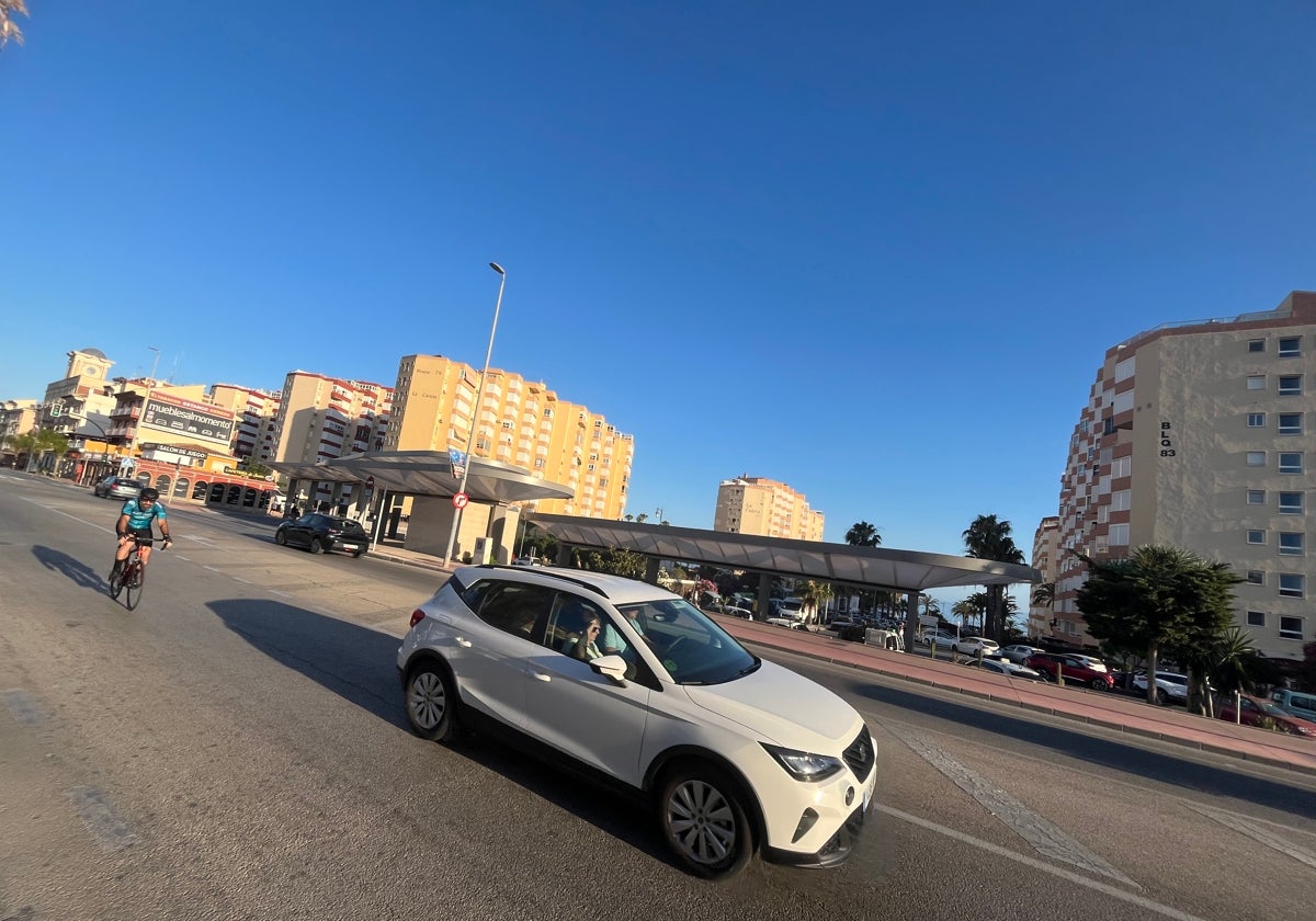 Imagen de la estación de autobuses de Torrox-Costa, en la zona de Conejito.